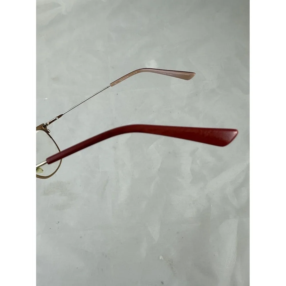 Calvin Klein Eyeglasses Frames Red Cat Eye Rose Gold Tone 52-15-135 CK18108 600